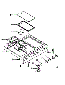 Main Top Section parts for Kenmore Range 119.7686840 (1197686840, 119 7686840) from AppliancePartsPros.com