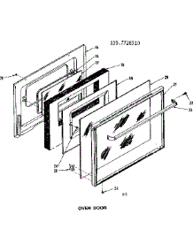 Oven Door parts for Kenmore Range 119.7728310 (1197728310, 119 7728310) from AppliancePartsPros.com