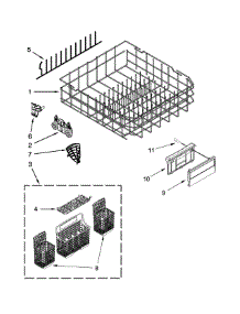 Lower Rack Parts parts for Kenmore Dishwasher 665.12793K313 (66512793K313, 665 12793K313) from AppliancePartsPros.com
