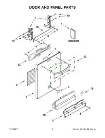Door And Panel Parts parts for Kenmore Dishwasher 665.12793K314 (66512793K314, 665 12793K314) from AppliancePartsPros.com
