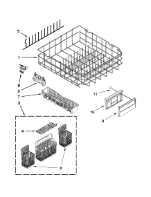 Lower Rack Parts parts for Kenmore Dishwasher 665.12813K311 (66512813K311, 665 12813K311) from AppliancePartsPros.com
