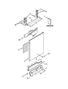 Door Panel Parts parts for Kenmore Dishwasher 665.12813K312 (66512813K312, 665 12813K312) from AppliancePartsPros.com