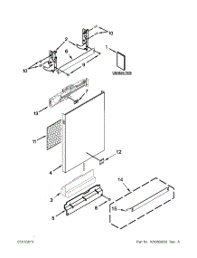 Door Panel Parts parts for Kenmore Dishwasher 665.12833K310 (66512833K310, 665 12833K310) from AppliancePartsPros.com