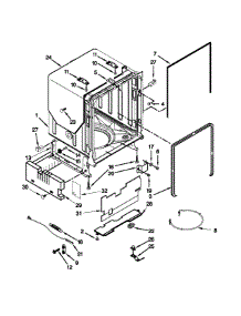 Tub And Frame Parts parts for Kenmore Dishwasher 665.12833K312 (66512833K312, 665 12833K312) from AppliancePartsPros.com