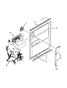 Inner Door Parts parts for Kenmore Dishwasher 665.12833K313 (66512833K313, 665 12833K313) from AppliancePartsPros.com