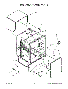 Tub And Frame Parts parts for Kenmore Dishwasher 665.13003N511 (66513003N511, 665 13003N511) from AppliancePartsPros.com