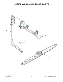 Upper Wash And Rinse Parts parts for Kenmore Dishwasher 665.13003N511 (66513003N511, 665 13003N511) from AppliancePartsPros.com
