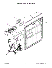 Inner Door Parts parts for Kenmore Dishwasher 665.13003N511 (66513003N511, 665 13003N511) from AppliancePartsPros.com