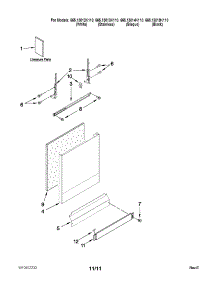 Door And Panel Parts parts for Kenmore Dishwasher 665.13012K110 (66513012K110, 665 13012K110) from AppliancePartsPros.com