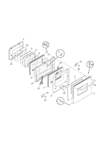Door parts for Kenmore Wall Oven 790.40523402 (79040523402, 790 40523402) from AppliancePartsPros.com