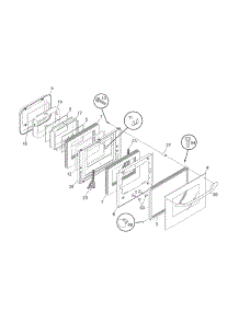 Door parts for Kenmore Wall Oven 790.40529401 (79040529401, 790 40529401) from AppliancePartsPros.com