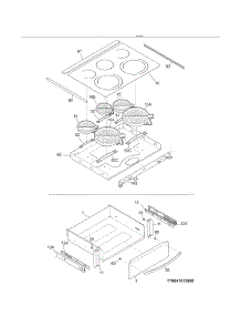 Top / Drawer parts for Kenmore Range 790.41012801 (79041012801, 790 41012801) from AppliancePartsPros.com