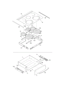 Top / Drawer parts for Kenmore Range 790.41012803 (79041012803, 790 41012803) from AppliancePartsPros.com