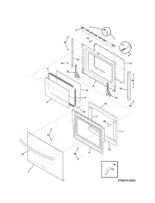 Door parts for Kenmore Range 790.41019801 (79041019801, 790 41019801) from AppliancePartsPros.com