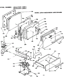 Door, Latch Mechanism And Drawer parts for Kenmore Range 628.6427810 (6286427810, 628 6427810) from AppliancePartsPros.com