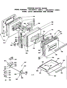 Door, Latch Mechanism And Drawer parts for Kenmore Range 628.6437911 (6286437911, 628 6437911) from AppliancePartsPros.com