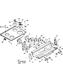 Control Panel And Cooktop Assemblies parts for Kenmore Range 628.6658590 (6286658590, 628 6658590) from AppliancePartsPros.com