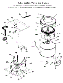 Tubs, Water, Valve, Lid Switch parts for Kenmore Washer Dryer Combo 417.99165130 (41799165130, 417 99165130) from AppliancePartsPros.com