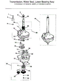 Transmission, Water Seal, Lower Bearing Assy parts for Kenmore Washer Dryer Combo 417.99165800 (41799165800, 417 99165800) from AppliancePartsPros.com