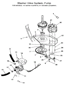 Motor And Pump parts for Kenmore Washer Dryer Combo 417.99165810 (41799165810, 417 99165810) from AppliancePartsPros.com