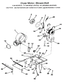 Dryer Motor, Blower, Belt parts for Kenmore Washer Dryer Combo 417.99165820 (41799165820, 417 99165820) from AppliancePartsPros.com