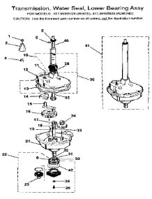 Transmission, Water Seal, Lower Bearing Assy parts for Kenmore Washer Dryer Combo 417.99165820 (41799165820, 417 99165820) from AppliancePartsPros.com