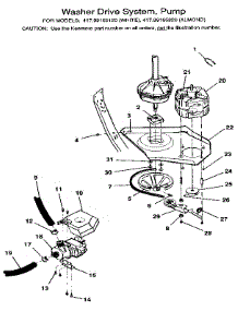 Washer Drive System, Pump parts for Kenmore Washer Dryer Combo 417.99165820 (41799165820, 417 99165820) from AppliancePartsPros.com