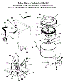 Tubs, Water, Valve, Lid Switch parts for Kenmore Washer Dryer Combo 417.99165820 (41799165820, 417 99165820) from AppliancePartsPros.com