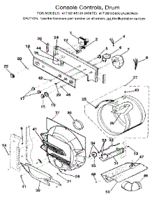 Console Controls, Drum parts for Kenmore Washer Dryer Combo 417.99165830 (41799165830, 417 99165830) from AppliancePartsPros.com