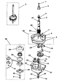 Transmission parts for Kenmore Washer Dryer Combo 417.99170100 (41799170100, 417 99170100) from AppliancePartsPros.com