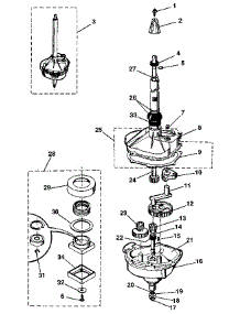 Transmission parts for Kenmore Washer Dryer Combo 417.99175100 (41799175100, 417 99175100) from AppliancePartsPros.com