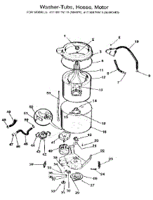 Washer-Tubs, Hoses, Motors parts for Kenmore Washer Dryer Combo 417.99175110 (41799175110, 417 99175110) from AppliancePartsPros.com
