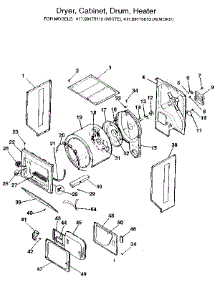 Dryer-Cabinet, Drum, Heater parts for Kenmore Washer Dryer Combo 417.99175810 (41799175810, 417 99175810) from AppliancePartsPros.com