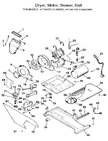 Dryer-Motor,Blower,Belt parts for Kenmore Washer Dryer Combo 417.99175810 (41799175810, 417 99175810) from AppliancePartsPros.com
