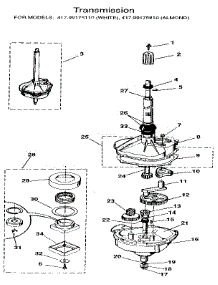 Transmission parts for Kenmore Washer Dryer Combo 417.99175810 (41799175810, 417 99175810) from AppliancePartsPros.com