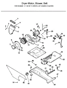 Dryer-Motor And Blower parts for Kenmore Washer Dryer Combo 417.99180110 (41799180110, 417 99180110) from AppliancePartsPros.com