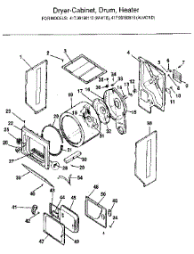 Dryer-Cabinet, Drum, Heater parts for Kenmore Washer Dryer Combo 417.99180110 (41799180110, 417 99180110) from AppliancePartsPros.com