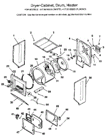 Dryer-Cabinet, Drum, Heater parts for Kenmore Washer Dryer Combo 417.99180820 (41799180820, 417 99180820) from AppliancePartsPros.com