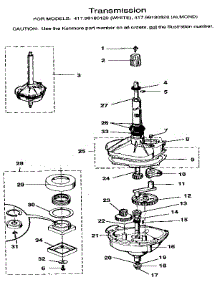 Transmission parts for Kenmore Washer Dryer Combo 417.99180820 (41799180820, 417 99180820) from AppliancePartsPros.com