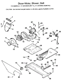 Dryer-Motor, Blower, Belt parts for Kenmore Washer Dryer Combo 417.99180820 (41799180820, 417 99180820) from AppliancePartsPros.com