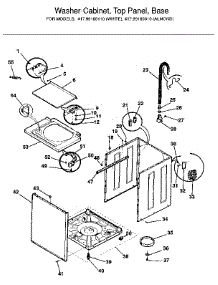 Washer-Cabinet, Top Panel, Base parts for Kenmore Washer Dryer Combo 417.99185110 (41799185110, 417 99185110) from AppliancePartsPros.com