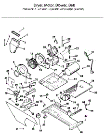 Dryer, Motor, Blower, Belt parts for Kenmore Washer Dryer Combo 417.99185110 (41799185110, 417 99185110) from AppliancePartsPros.com
