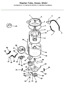 Washer-Tubs, Hoses, Motor parts for Kenmore Washer Dryer Combo 417.99185110 (41799185110, 417 99185110) from AppliancePartsPros.com
