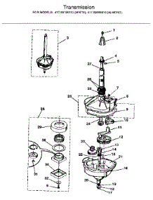 Transmission parts for Kenmore Washer Dryer Combo 417.99185110 (41799185110, 417 99185110) from AppliancePartsPros.com