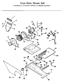 Dryer-Motor, Blower, Belt parts for Kenmore Washer Dryer Combo 417.99190110 (41799190110, 417 99190110) from AppliancePartsPros.com