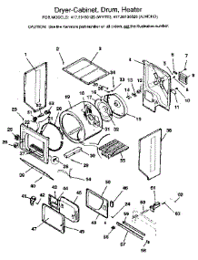 Dryer-Cabinet, Drum, Heater parts for Kenmore Washer Dryer Combo 417.99190120 (41799190120, 417 99190120) from AppliancePartsPros.com