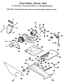 Dryer-Motor, Blower, Belt parts for Kenmore Washer Dryer Combo 417.99190120 (41799190120, 417 99190120) from AppliancePartsPros.com