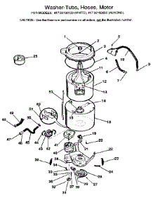 Washer-Tubs, Hoses, Motor parts for Kenmore Washer Dryer Combo 417.99190120 (41799190120, 417 99190120) from AppliancePartsPros.com
