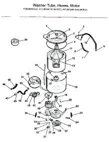 Washer-Tubs, Hoses, Motor parts for Kenmore Washer Dryer Combo 417.99190810 (41799190810, 417 99190810) from AppliancePartsPros.com