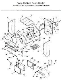 Dryer, Cabinet, Drum, Heater parts for Kenmore Washer Dryer Combo 417.99195110 (41799195110, 417 99195110) from AppliancePartsPros.com